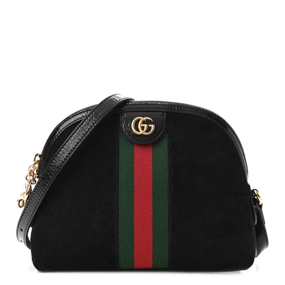 Gucci Suede Patent Web GG Small Ophidia Dome Shoulder Bag Black 1 of 10