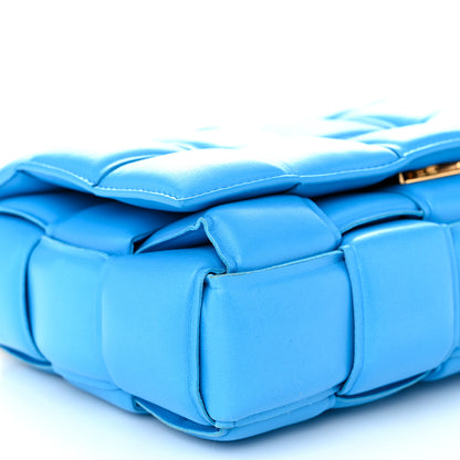 Bottega Veneta Lambskin Maxi Intrecciato Padded Chain Cassette Crossbody Bag Swimming Pool 8 of 9