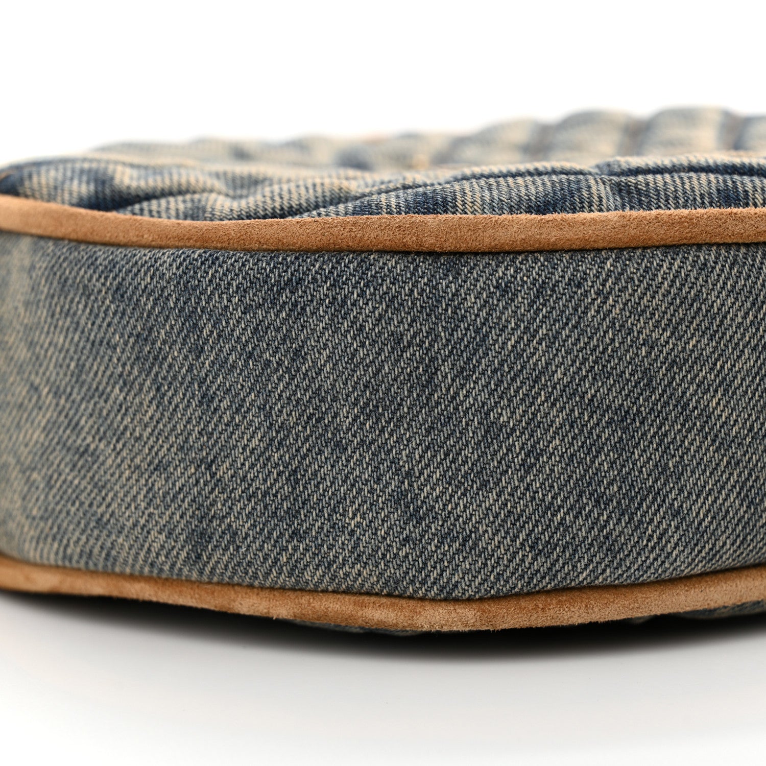 Saint Laurent Denim Quilted Monogram Round Crossbody Bag Rodeo Blue 9 of 12