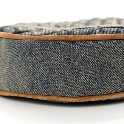 Saint Laurent Denim Quilted Monogram Round Crossbody Bag Rodeo Blue 9 of 12