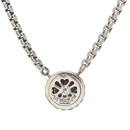 David Yurman Sterling Silver 14K Yellow Gold Blue Topaz 12mm Cookie Pendant Necklace 5 of 5