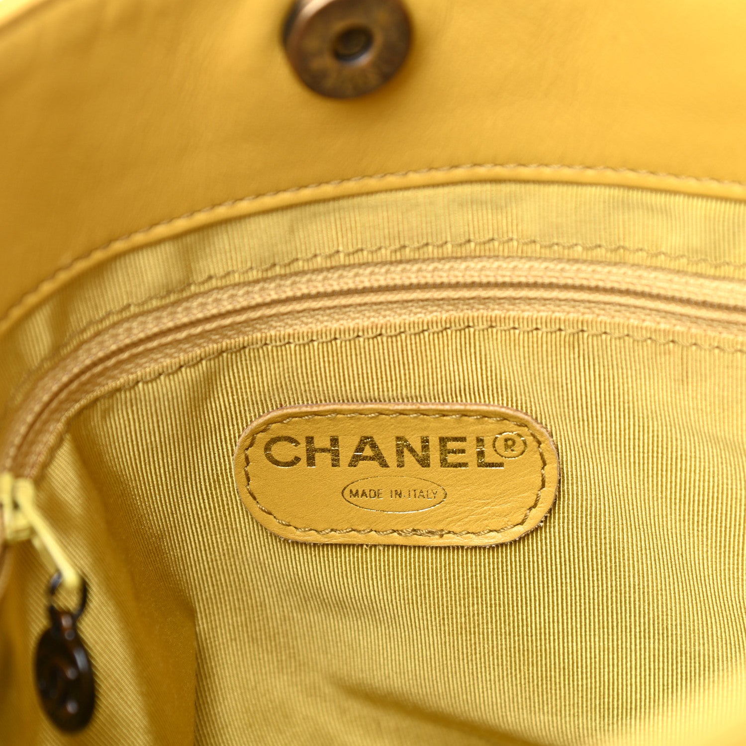 Chanel Lambskin CC Tassel Shoulder Bag Yellow 6 of 10