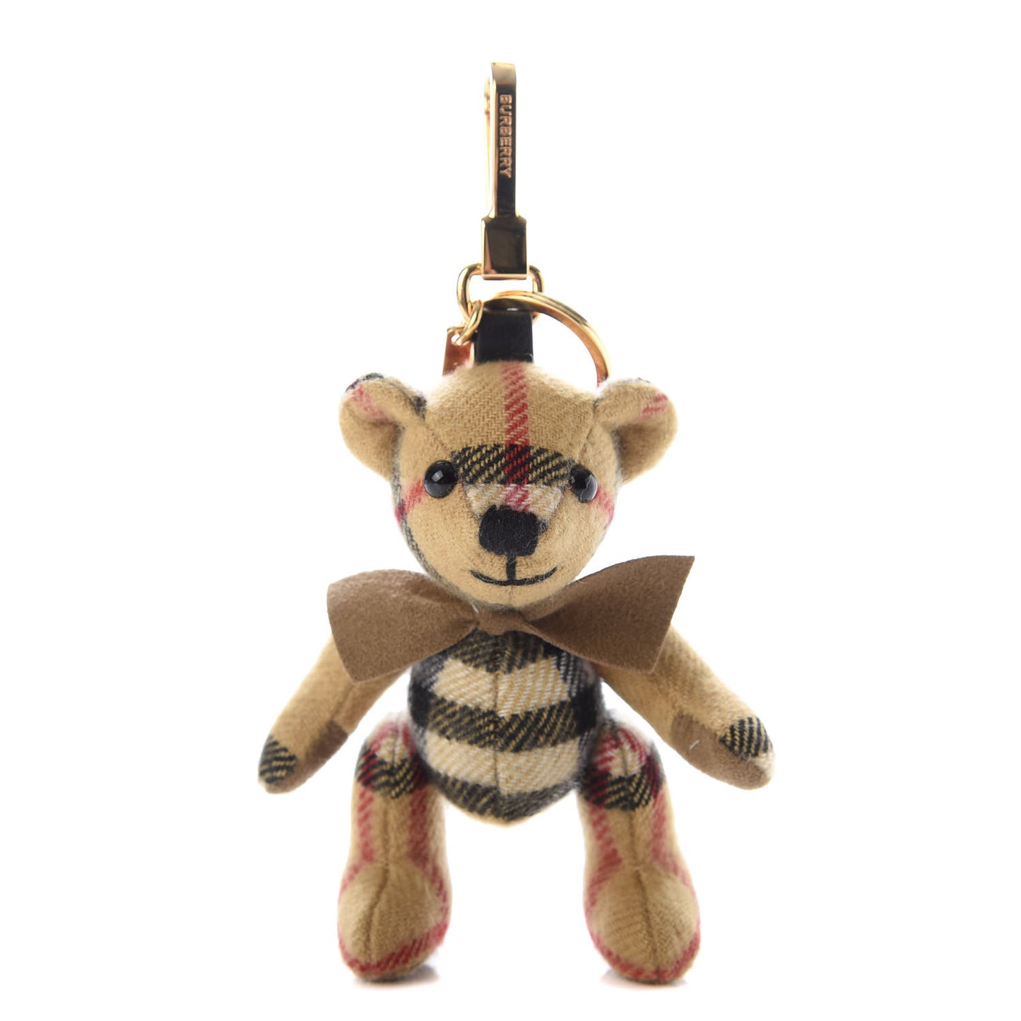 Cashmere Vintage Check Thomas Bear Bag Charm Antique Yellow