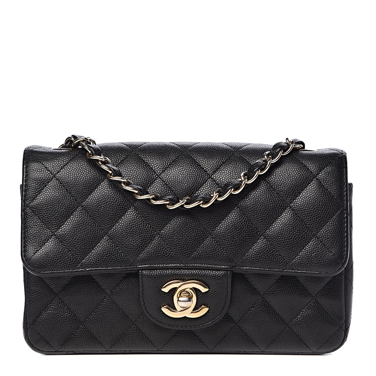 Caviar Quilted Mini Rectangular Flap Black