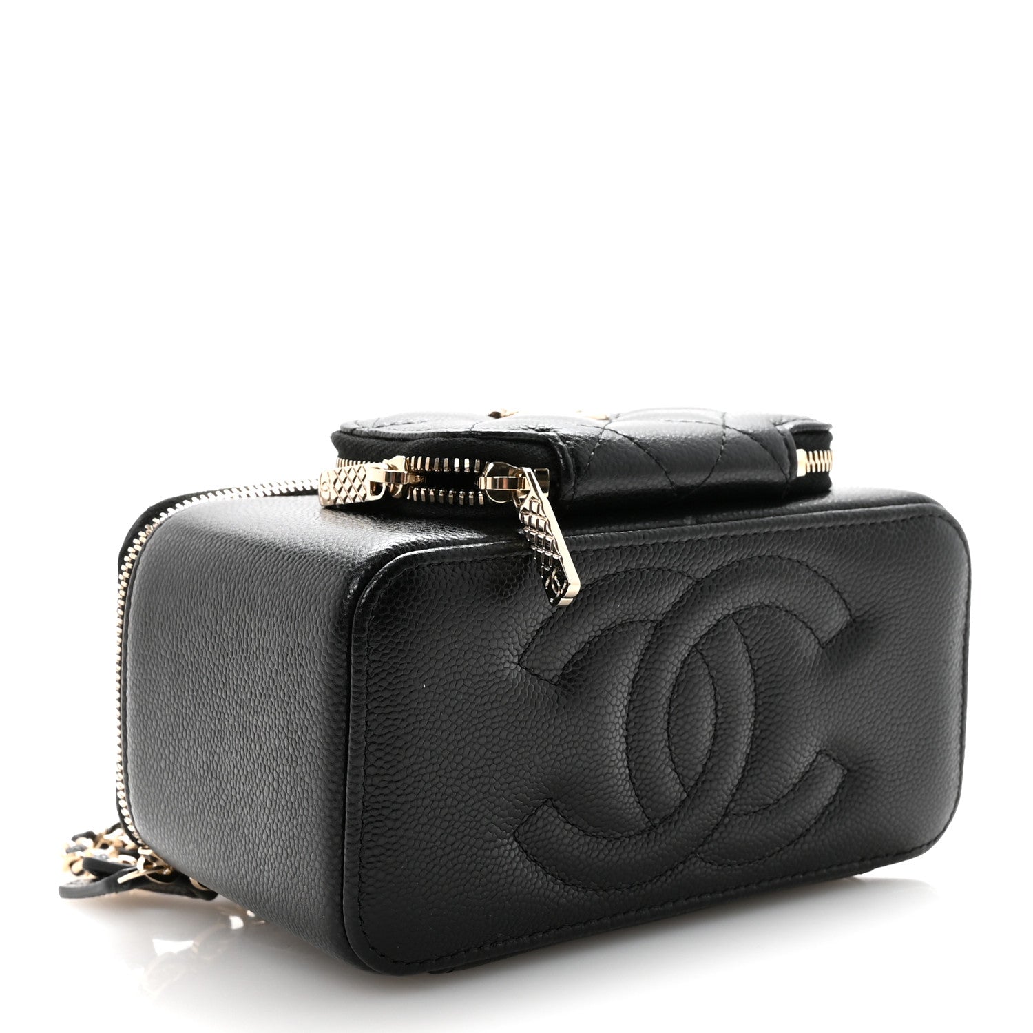 Chanel Caviar Quilted Top Handle Pocket Vanity Case Black 4 of 11