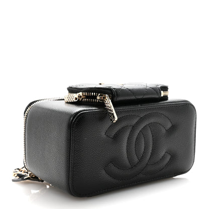 Chanel Caviar Quilted Top Handle Pocket Vanity Case Black 4 of 11
