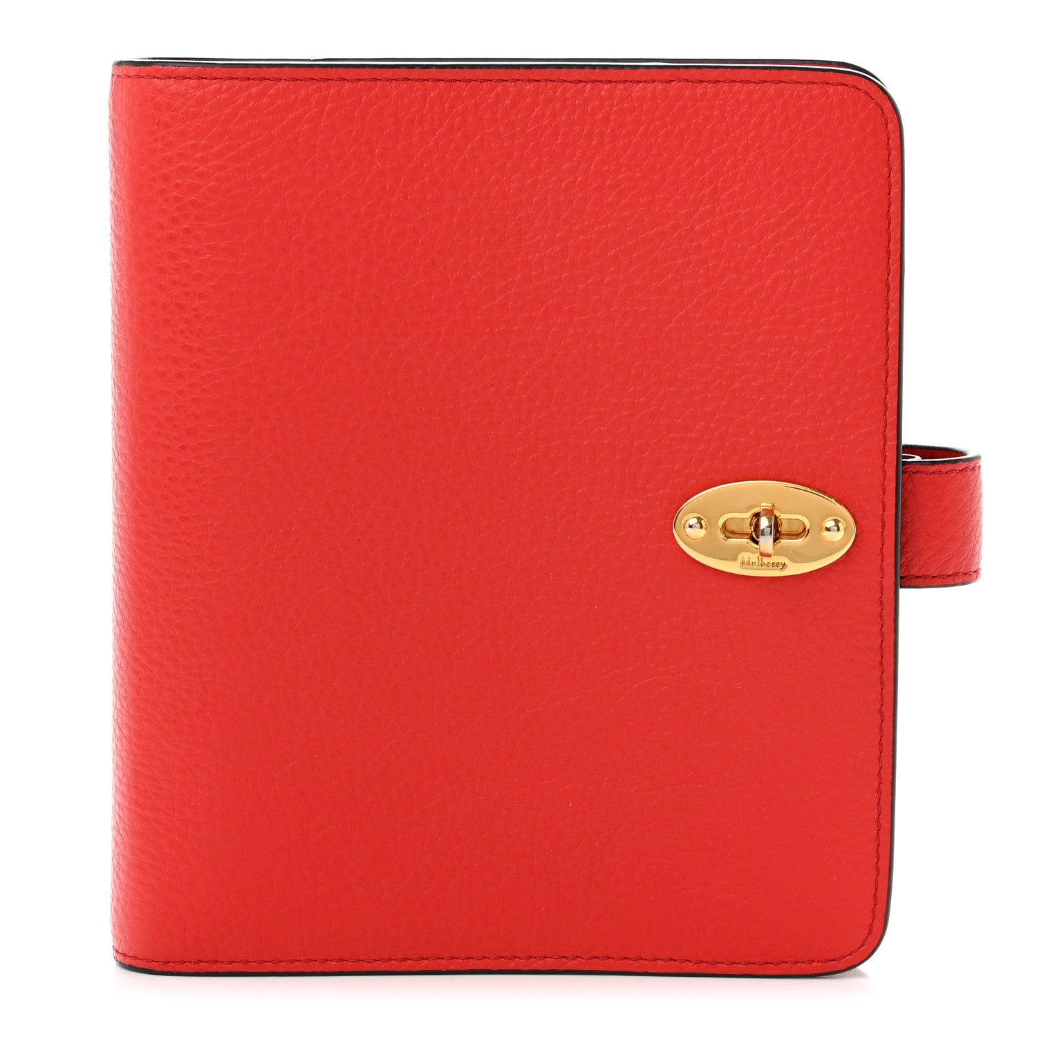 Mulberry Natural Grain Calfskin Postman's Lock Agenda Red 1 of 6