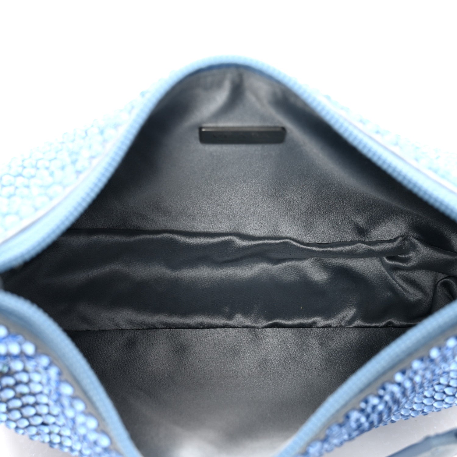 Prada Satin Crystal Mini Re-Edition 2000 Bag Celeste 6 of 10