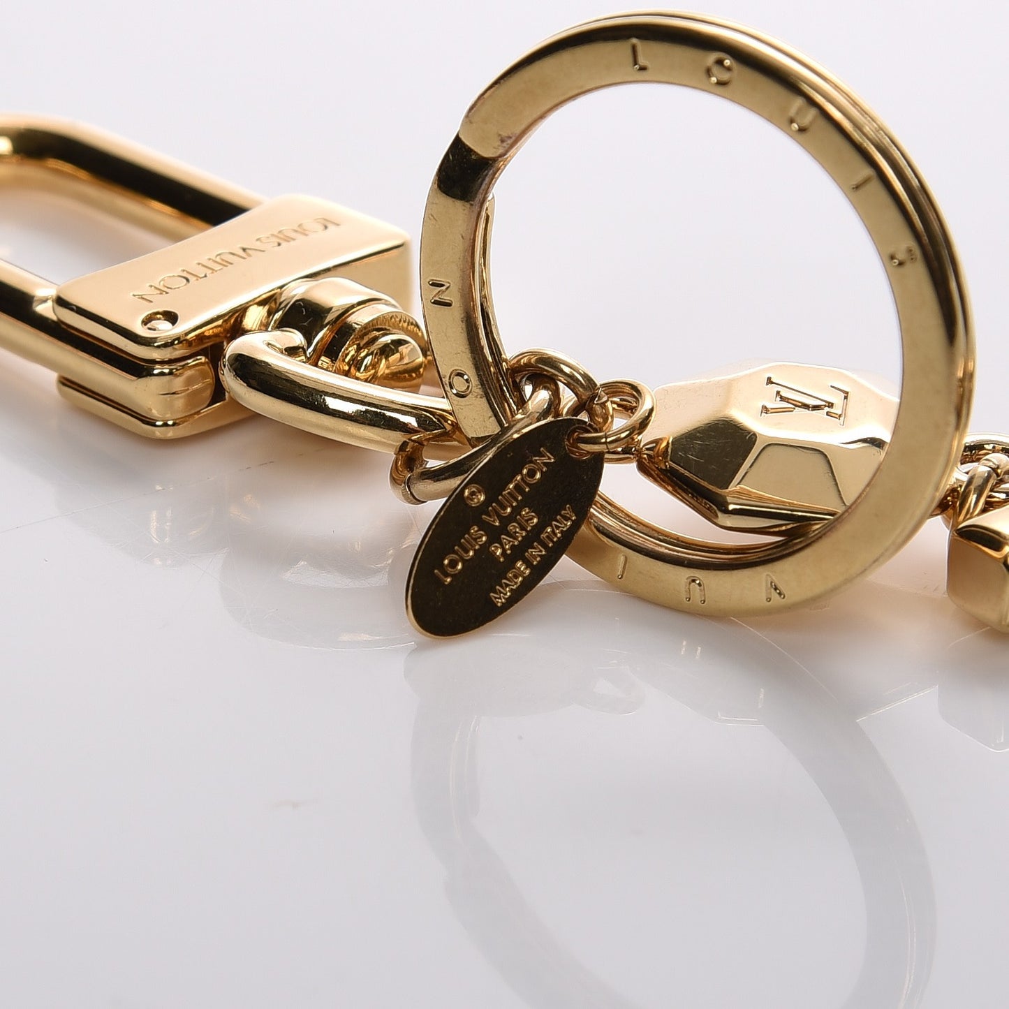 LV Facettes Bag Charm Key Holder Gold