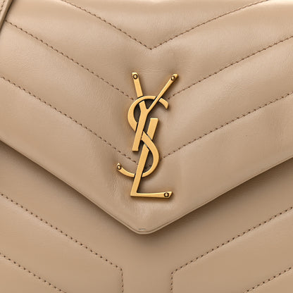 Saint Laurent Calfskin Y Quilted Monogram Small Loulou Chain Satchel Dark Beige 10 of 12