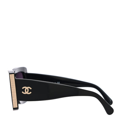Chanel Acetate Rectangle Sunglasses 5435 Black 2 of 7