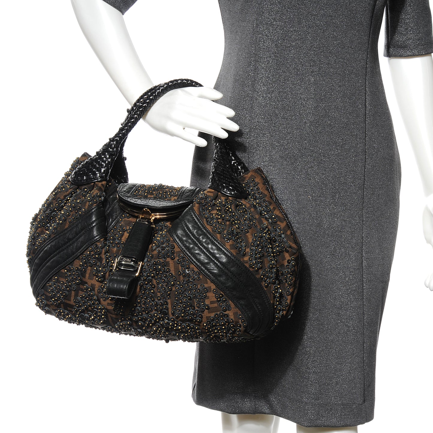 Nappa Zucca Studded Spy Tobacco