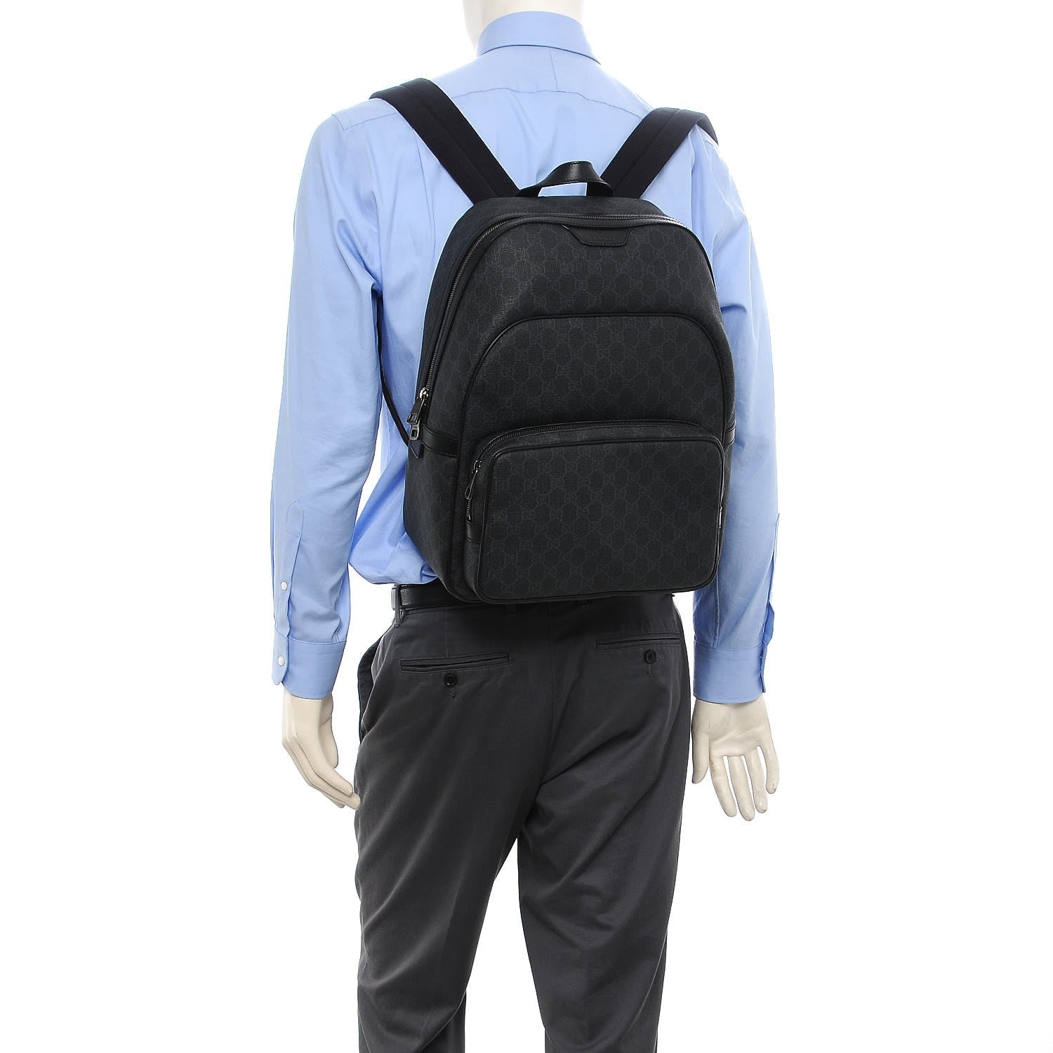 Gucci GG Supreme Monogram Medium Day Backpack Grey Black 2 of 9