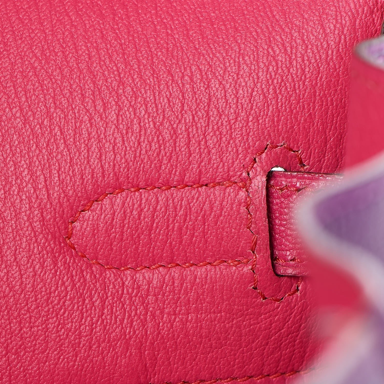 Hermes Chevre Mangalore Bi-Color Horseshoe Birkin 35 Ultraviolet Rose Tyrien 18 of 35