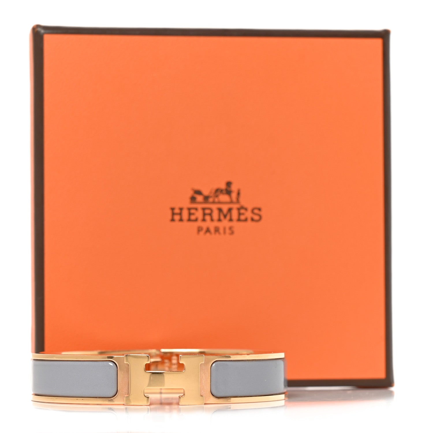 Hermes Enamel Narrow Clic Clac H Bracelet Gris Orage 5 of 5