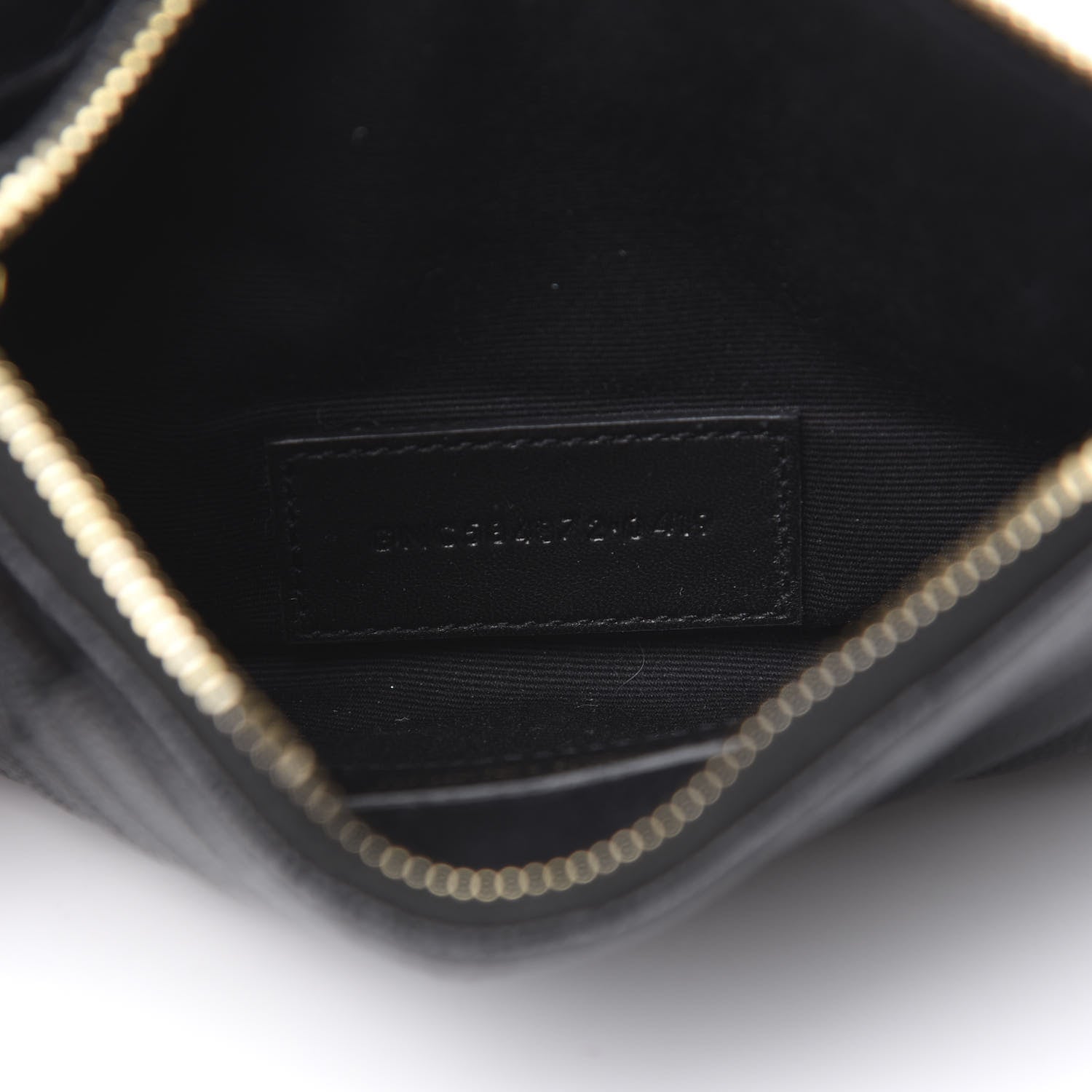 Saint Laurent Grain De Poudre Chevron Monogram Bill Pouch Black 5 of 9