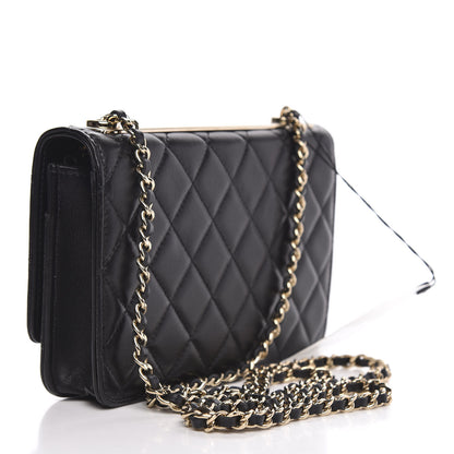 Chanel Lambskin Quilted Trendy CC Wallet On Chain WOC Black 3 of 13