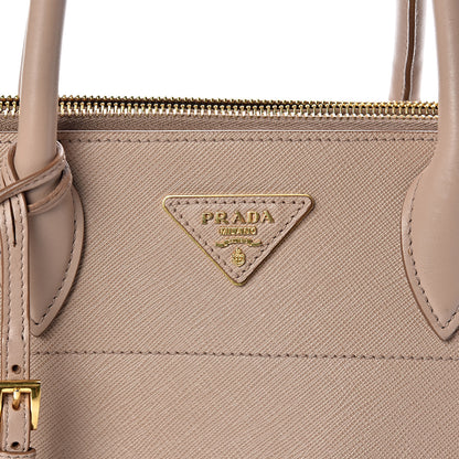 Prada Saffiano City Calfskin Greche Medium Paradigme Bag Cammeo Begonia 9 of 13