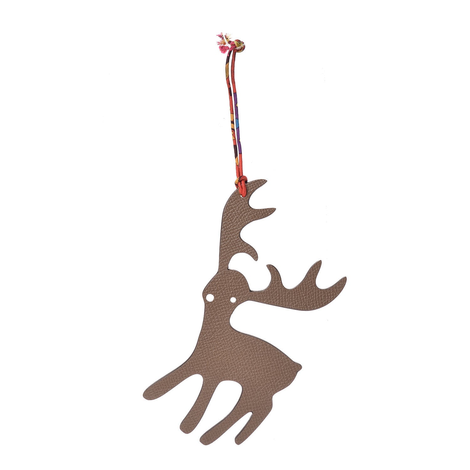 Hermes Togo Epsom Petit H Reindeer Bag Charm Capucines Etoupe 1 of 4