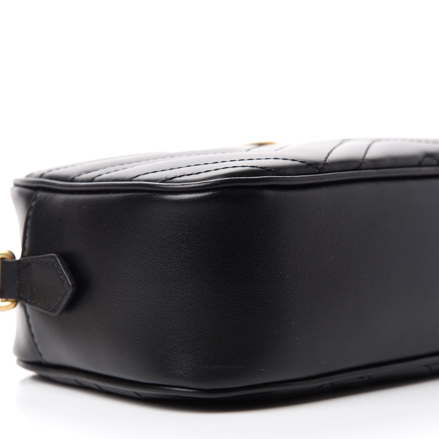 Gucci Calfskin Matelasse Small GG Marmont Chain Shoulder Bag Black 6 of 10