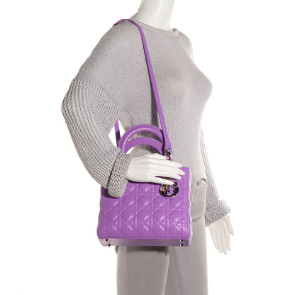 Christian Dior Lambskin Cannage Medium Lady Dior Purple 2 of 7