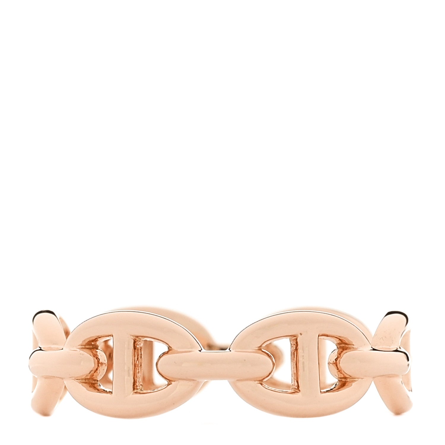 Hermes 18K Rose Gold PM Chaine d'Ancre Enchainee Ring 54 7 1 of 4