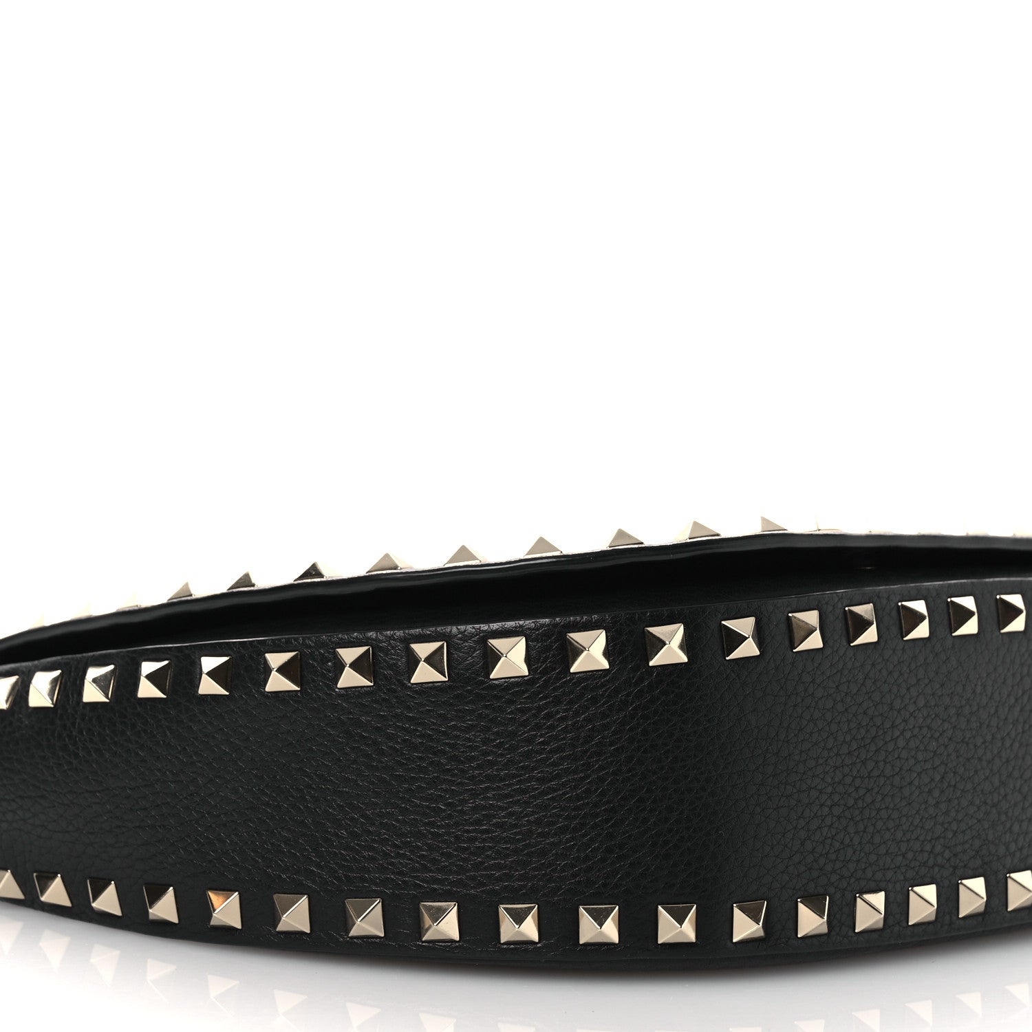 Valentino Garavani Grained Calfskin Rockstud Saddle Bag Black 8 of 12