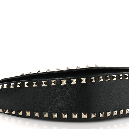 Valentino Garavani Grained Calfskin Rockstud Saddle Bag Black 8 of 12