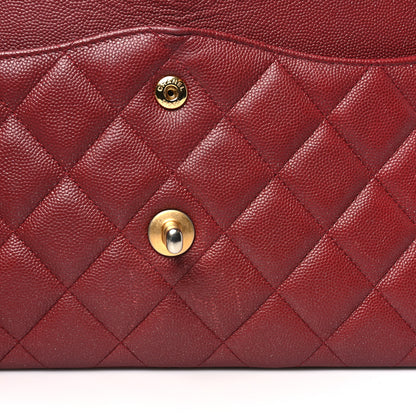 Chanel Iridescent Caviar Quilted Jumbo Double Flap Burgundy 12 of 12