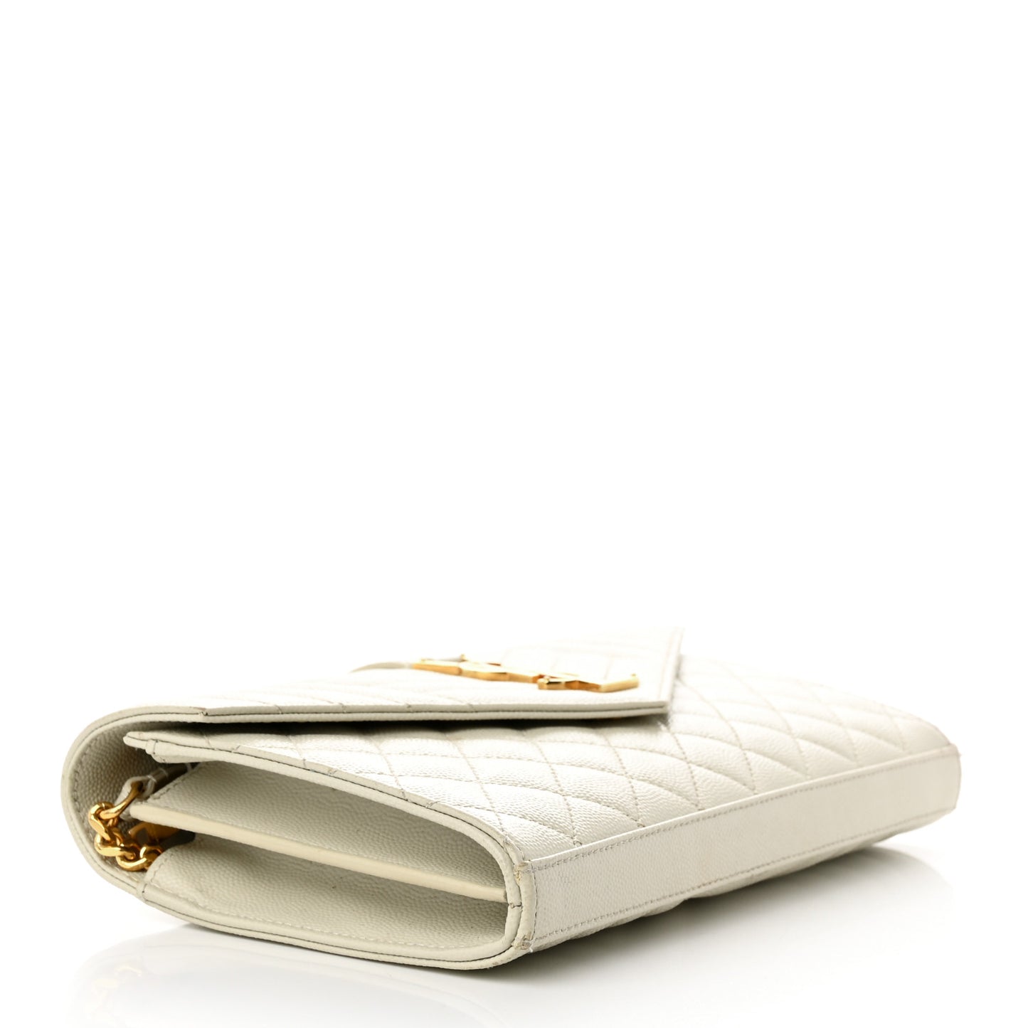 Grain De Poudre Mixed Matelasse Triquilt Monogram Chain Wallet Blanc Vintage