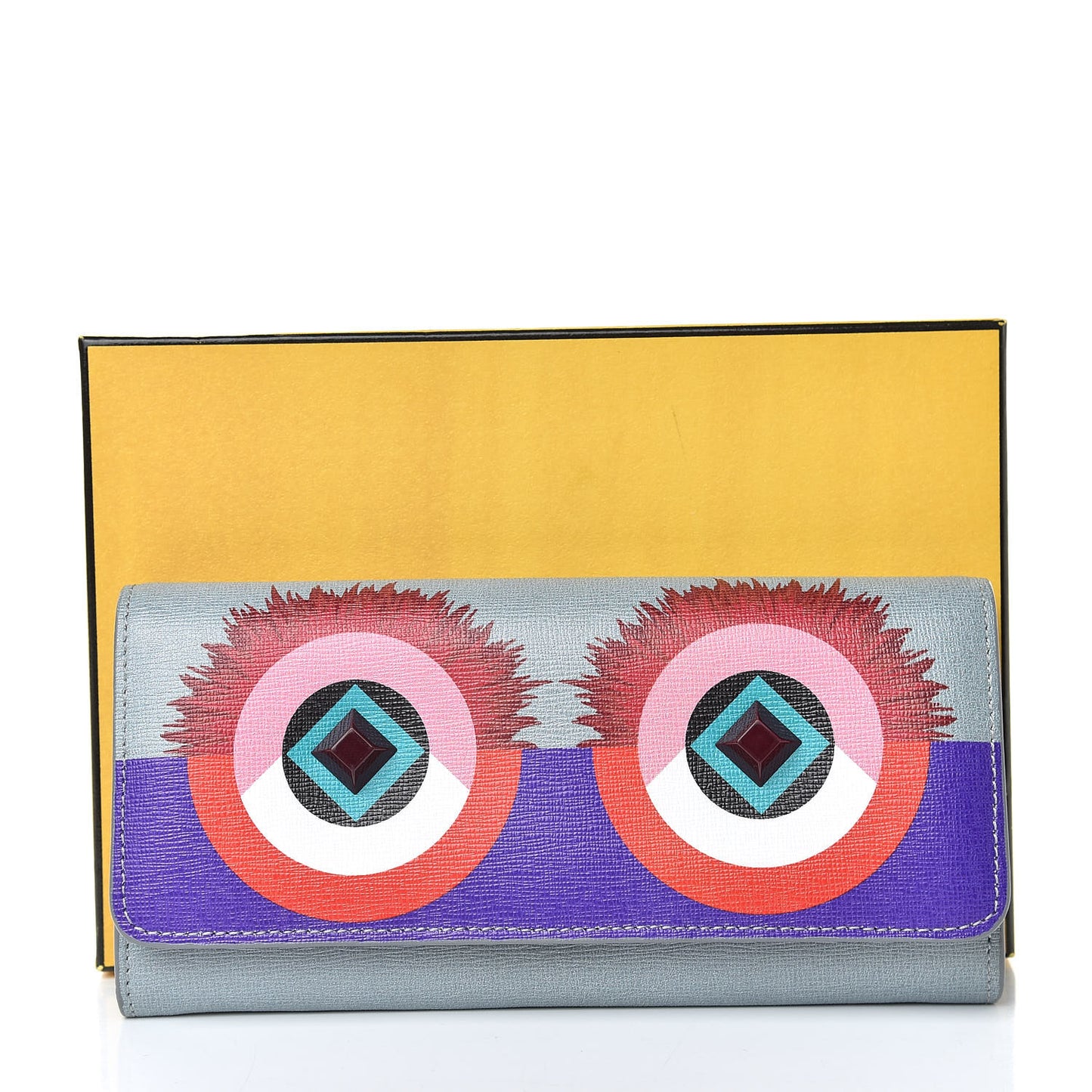 Vitello Elite Studded Hypnoteyes Continental Wallet Polvere Multicolor