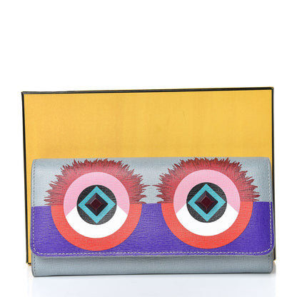 Fendi Vitello Elite Studded Hypnoteyes Continental Wallet Polvere Multicolor 10 of 10