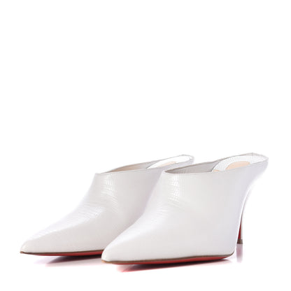 Christian Louboutin Calfskin Lizard Embossed Quart 80 Mules 40.5 White 2 of 10