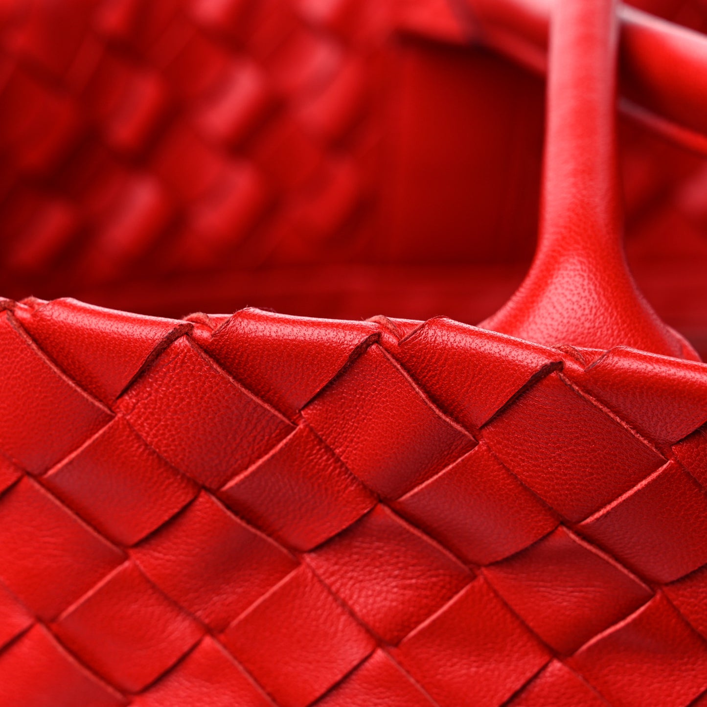 Nappa Intrecciato Tote Bag Red