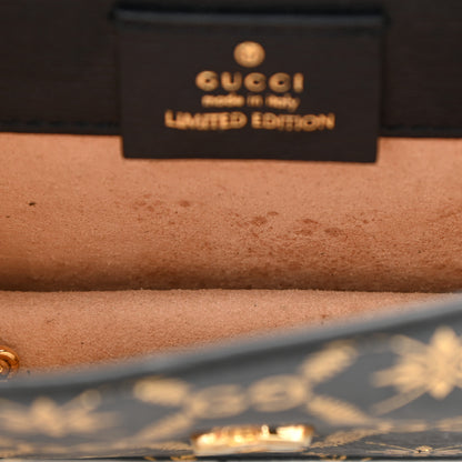 Gucci Textured Calfskin Super Mini Sylvie Chain Shoulder Bag Navy Gold 8 of 13
