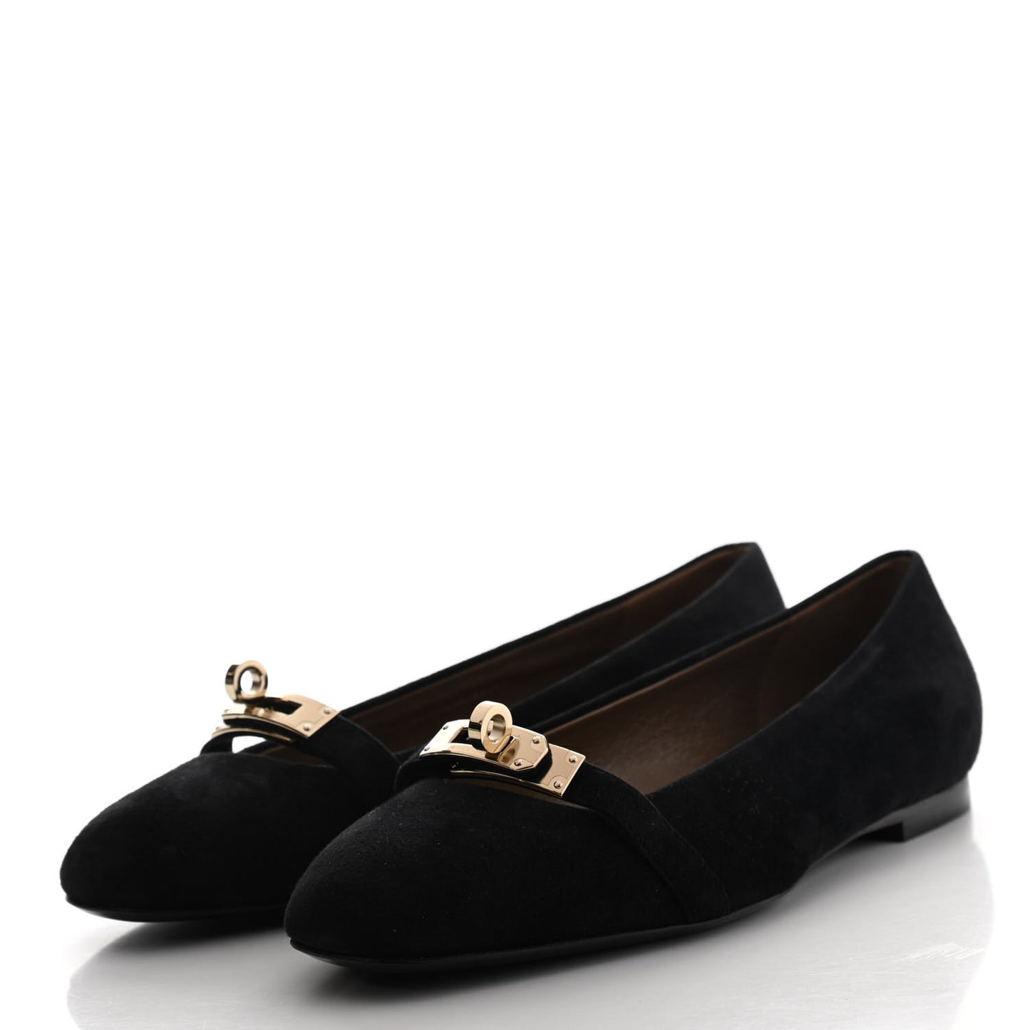 Suede Goatskin Bilbao Ballerina Flats 36 Black