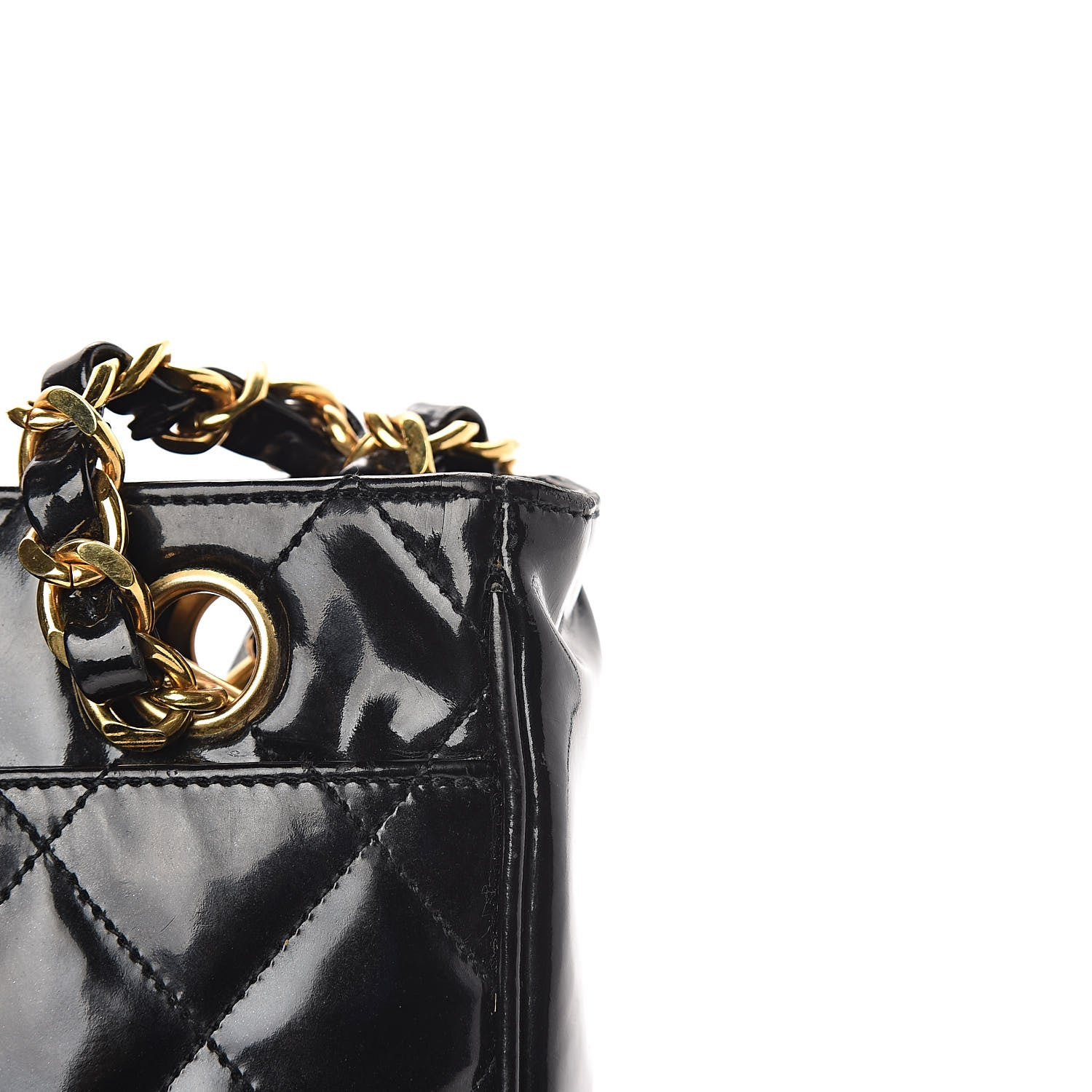 Chanel Patent Quilted Tote Black 17 of 17