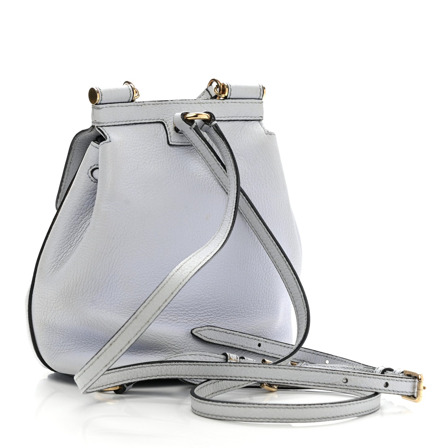 Pebbled Calfskin Sicily Backpack Light Blue