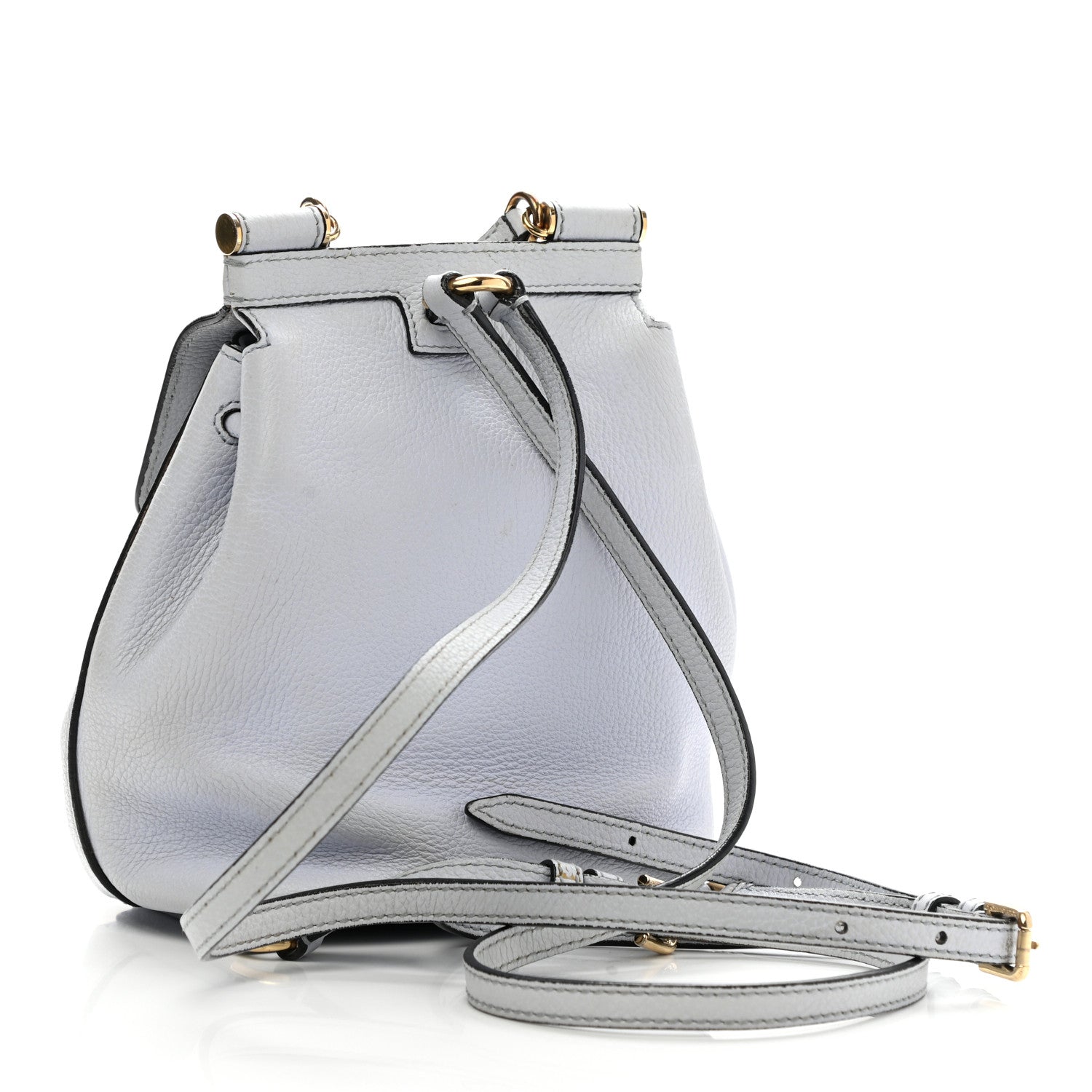 Dolce & Gabbana Pebbled Calfskin Sicily Backpack Light Blue 3 of 16