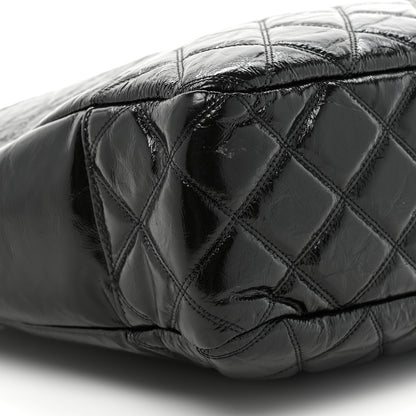 Chanel Shiny Aged Calfskin Quilted Large Shopping Bag Black 9 of 14