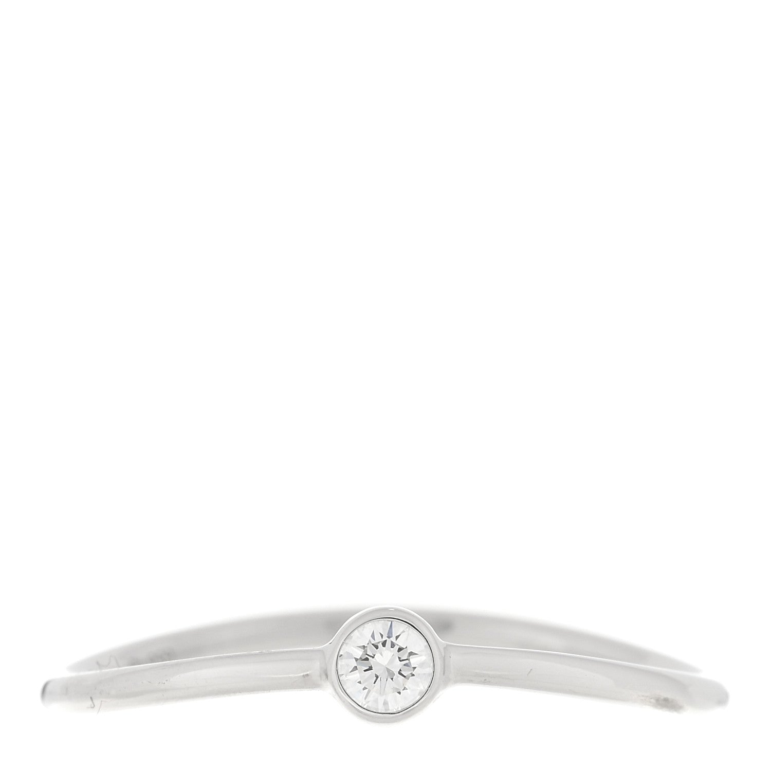 Tiffany Platinum Diamond Elsa Peretti Single-Row Wave Ring 54 7 1 of 5