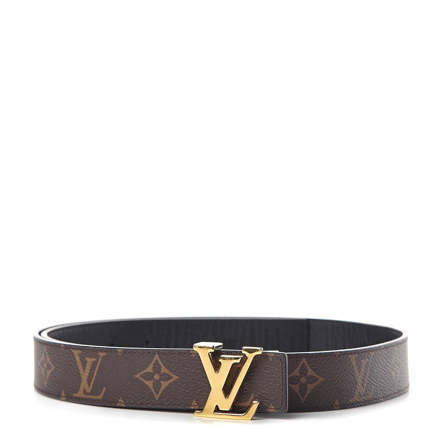 Louis Vuitton Calfskin Monogram 30mm LV Initiales Reversible Belt 85 34 Black 1 of 7