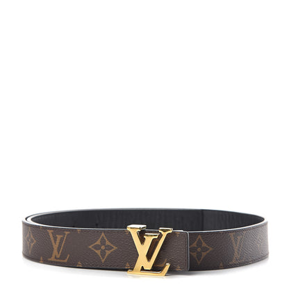 Louis Vuitton Calfskin Monogram 30mm LV Initiales Reversible Belt 85 34 Black 1 of 7