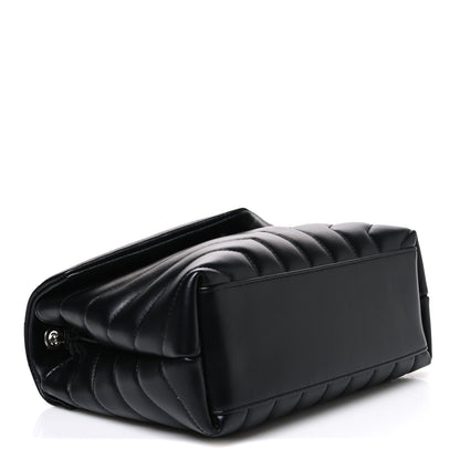 Saint Laurent Calfskin Y Quilted Monogram Small Loulou Chain Satchel Black 4 of 10
