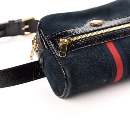 Gucci Suede Patent Small Ophidia Belt Bag 75 30 Blue Black 8 of 9