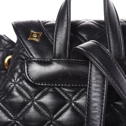 MCM Calfskin Quilted Studded Backpack Black 8 of 12