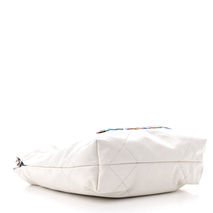 Chanel Shiny Calfskin Quilted Rainbow Mini Chanel 22 White 4 of 10