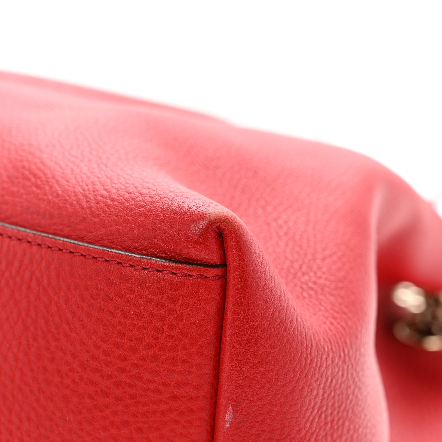 Gucci Cellarius Calfskin Medium Soho Chain Shoulder Bag Vibrant Red 12 of 13