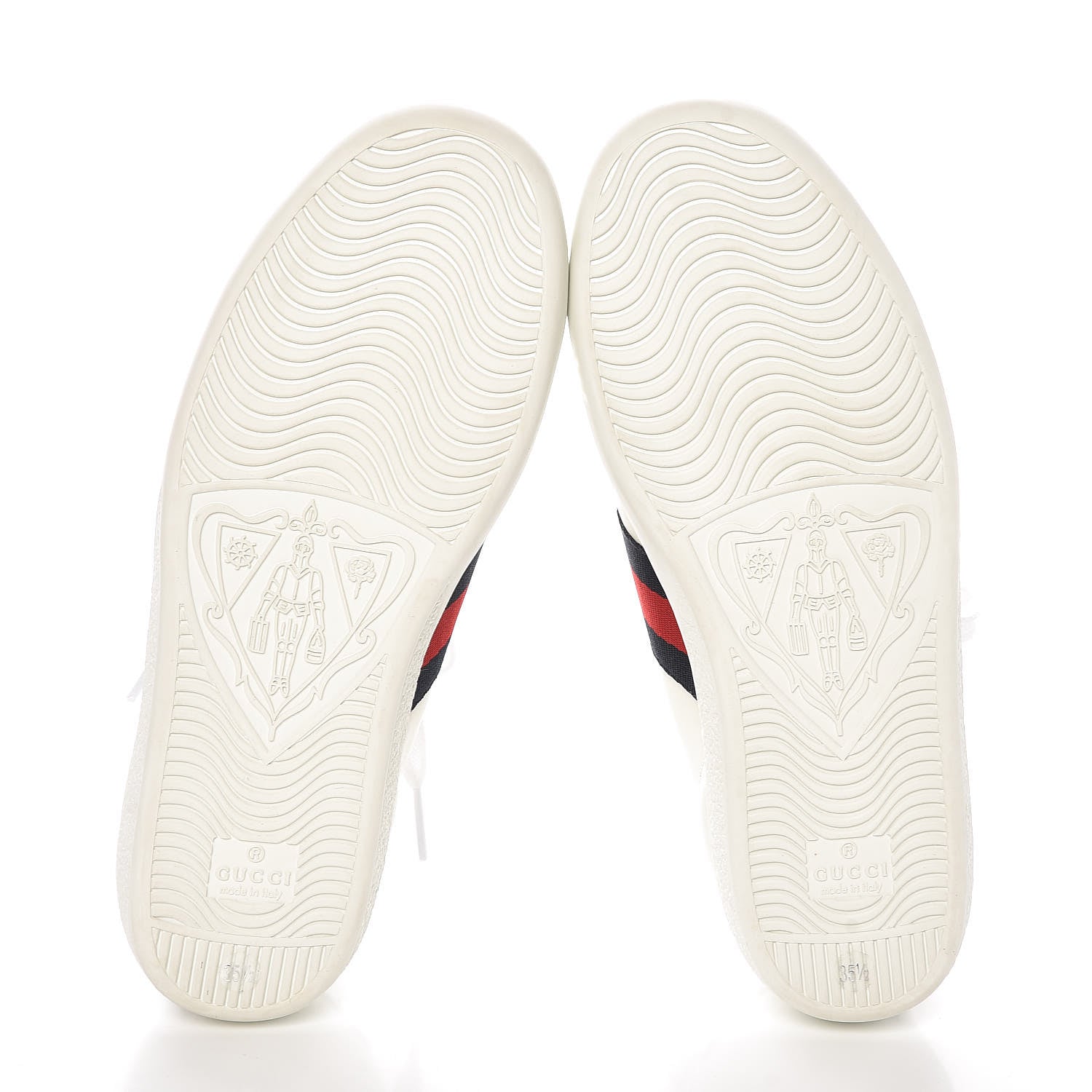 Gucci Calfskin Ayers Web Womens Ace Sneakers 35.5 White Blue 5 of 9