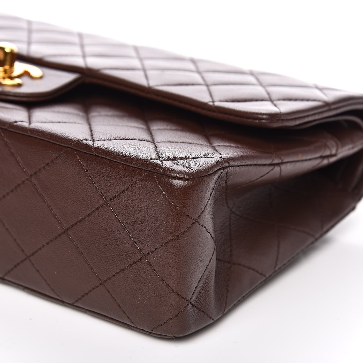Chanel Lambskin Quilted Medium Double Flap Brown 9 of 19